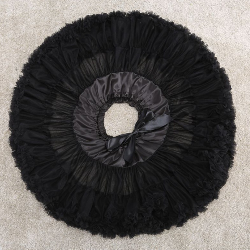 Chân Váy Xòe Tutu Lưng Thun Phối Ruy Băng Phong Cách Lolita Cho Nữ