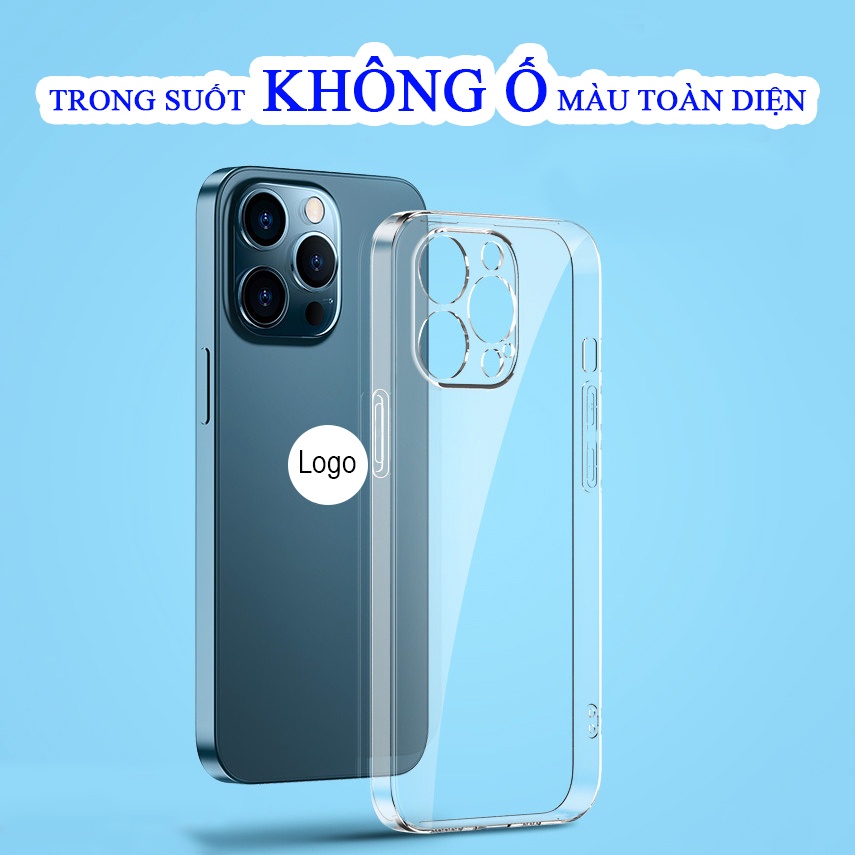 Ốp lưng nhựa PC trong suốt Cao Cấp chống ố tuyệt đối cả viền Iphone 15 pro max 14 pro max 13 promax 12 12pro 12promax 11