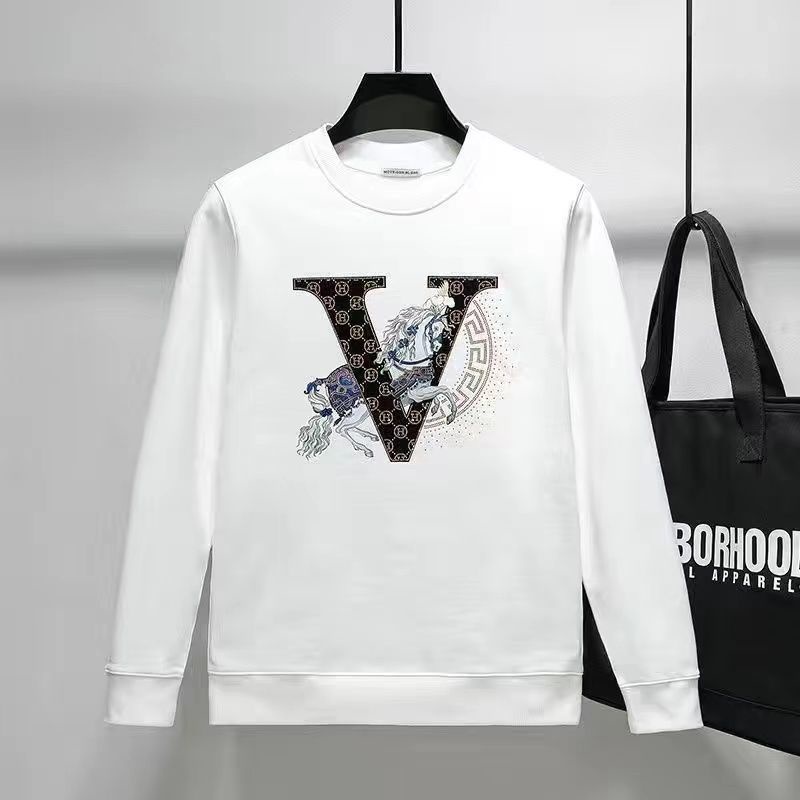 Áo Sweater Mỏng Cổ Tròn Dài Tay Plus Size Thời Trang Thu Đông Dành Cho Nam