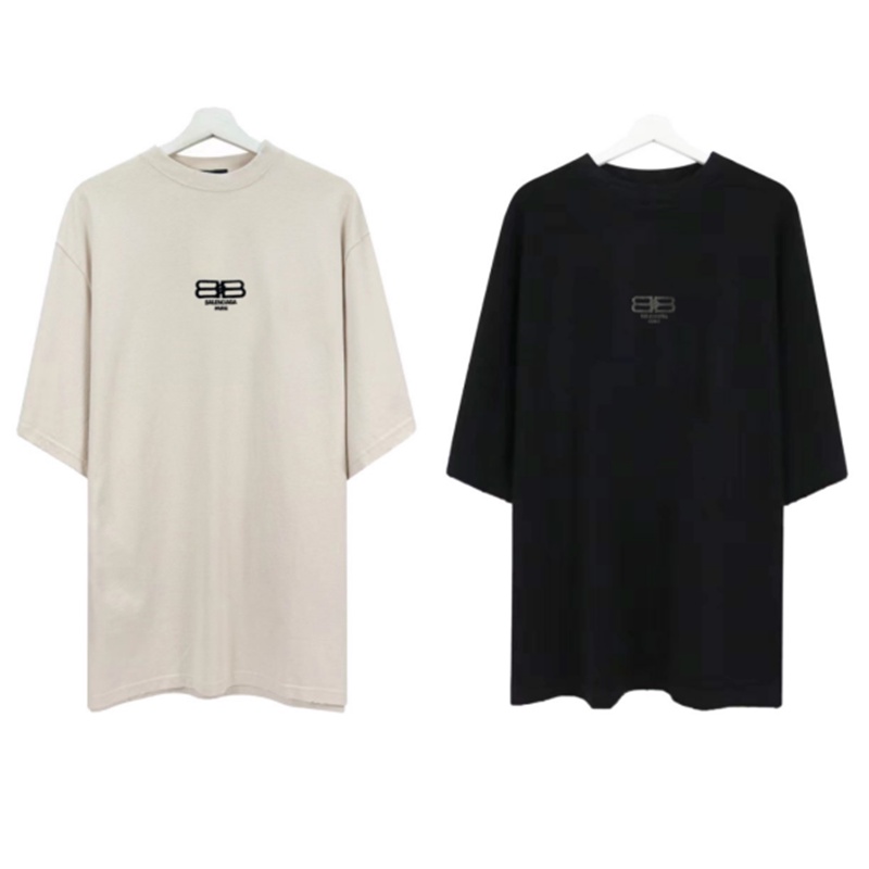 Áo Thun Tay Ngắn Chất Cotton Hoạ Tiết Thêu Phong Cách Unisex Size XS-L