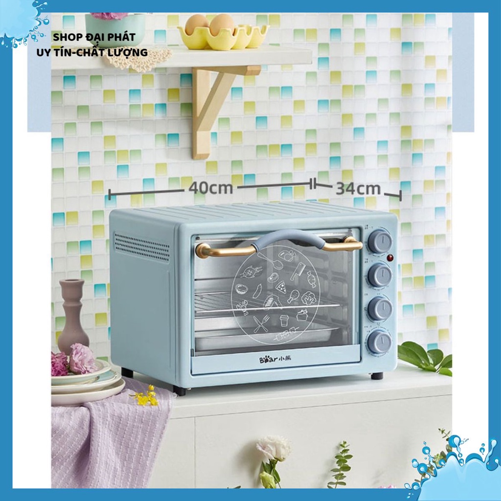 Lò nướng Bear DKX-C20D1, 20 lít, nướng thịt, nướng bánh mì, quay thực phẩm, bếp nướng điện, nồi chiên không dầu