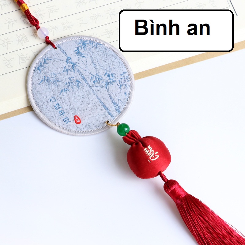 Túi Hương Bình An Cầu Phúc Thêu Họa Tiết Cổ Trang Tua rua