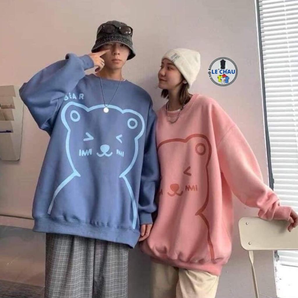Áo sweater unisex form rộng ulzzang hottrend BEAR AKN25 LECHAU street style nam nữ chất nỉ ngoại mềm mỉn xịn rẻ đẹp | BigBuy360 - bigbuy360.vn