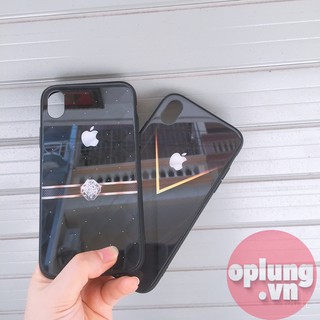 Ốp lưng iPhone kính cường lực chống bẩn - ốp Logo Apple iPhone 6 7 8 x xsmax 11 pro max k221
