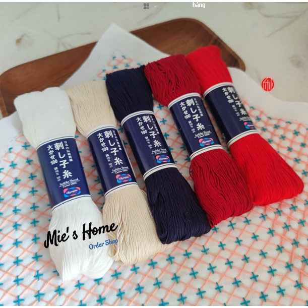 Chỉ Thêu tay SỢI BÔNG NHẬT BẢN Bó gồm 40 sợi/ 120 cm Thêu thủ Công Sashiko CHỈ COTTON CAO CẤP MIE Handmade Shop