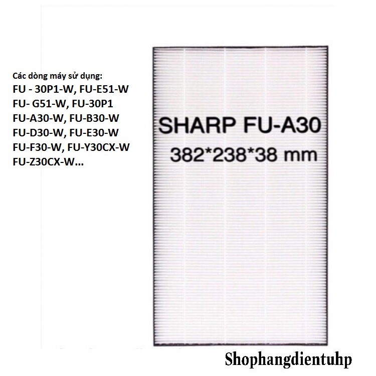 Màng lọc Hepa Sharp Khô FU-E51-W ( 382 * 238 *38 mm )