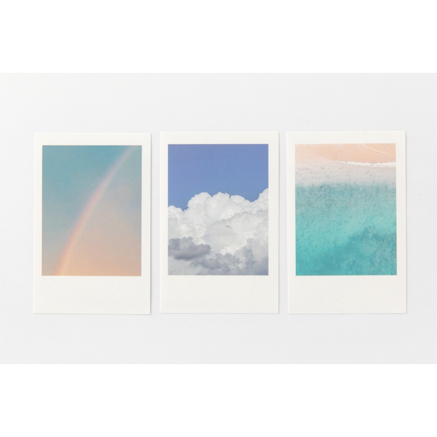 Set Sticker Nhãn Dán ARTBOX Hàn Quốc Kiểu Ảnh Polaroid Tông Màu Xanh Pastel