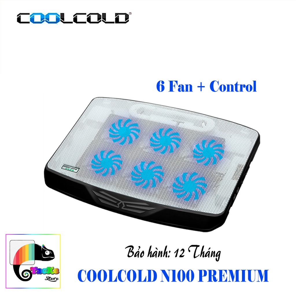 [Mã 159ELSALE hoàn 7% đơn 300K] Đế tản nhiệt Laptop CoolCold N100 Premium, 6 Fan Led Xanh Dương-I Cool Cold