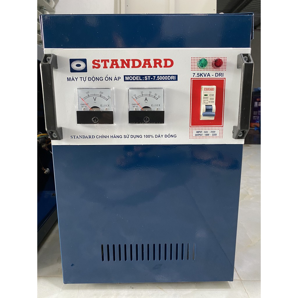 Ổn áp Standa 7,5kVA chính hãng dây đồng 100% dải 50v.