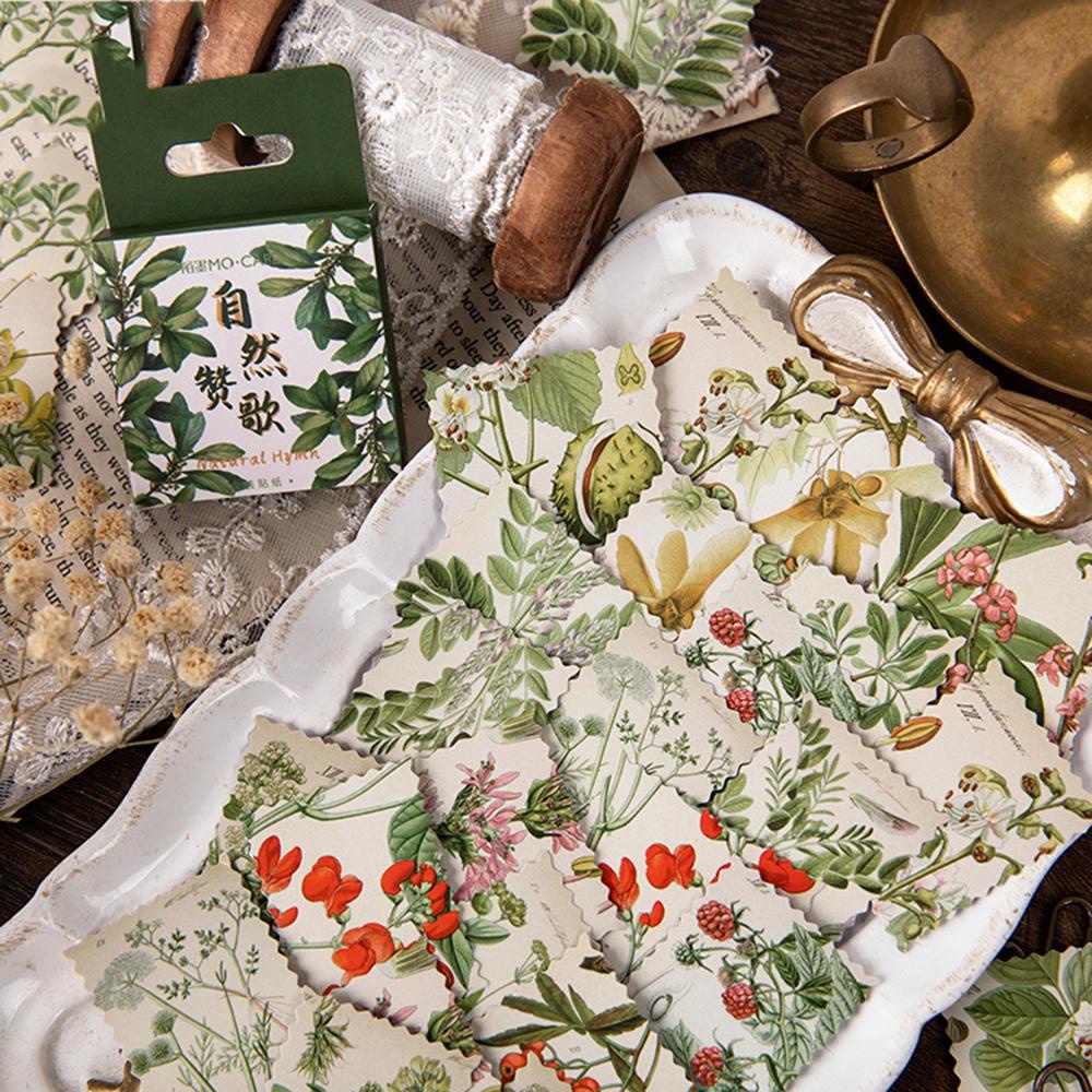 AUGUSTINA Miếng Dán Trang Trí Nhật Ký / Văn Phòng / Trường Học Hình Hoa Lá Dễ Thương Xinh Xắn