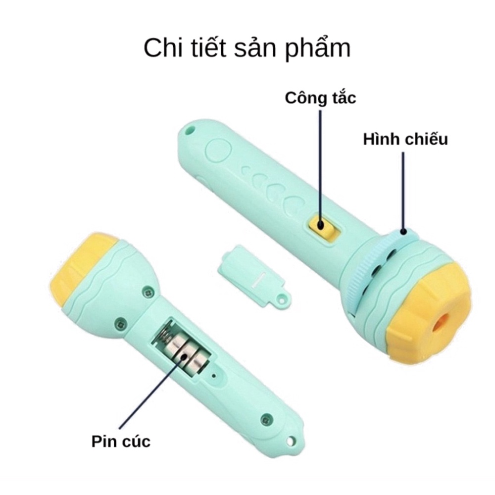 Đồ chơi cho bé Đèn pin chiếu 80 hình ảnh nhiều chủ đề, Đồ chơi thông minh Space Kids
