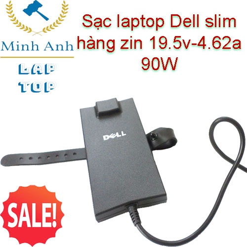 Sạc Laptop Dell 19.5V - 4.62A - 90W Slim (mỏng)  - Chân Kim to chính Hãng
