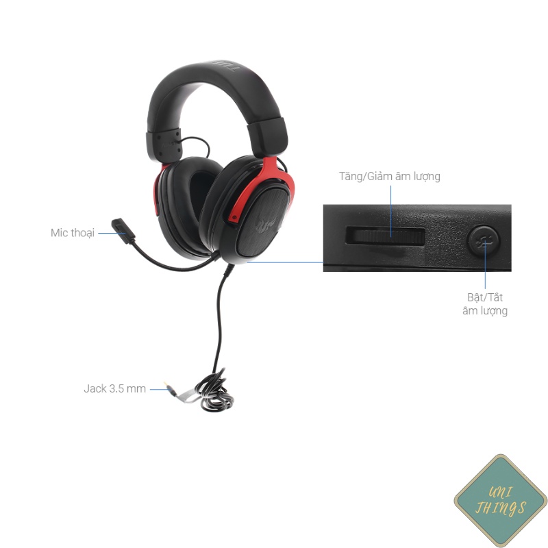 Tai nghe gaming Asus tuf H3 cho PC, PS4, Xbox One và Nintendo Switch