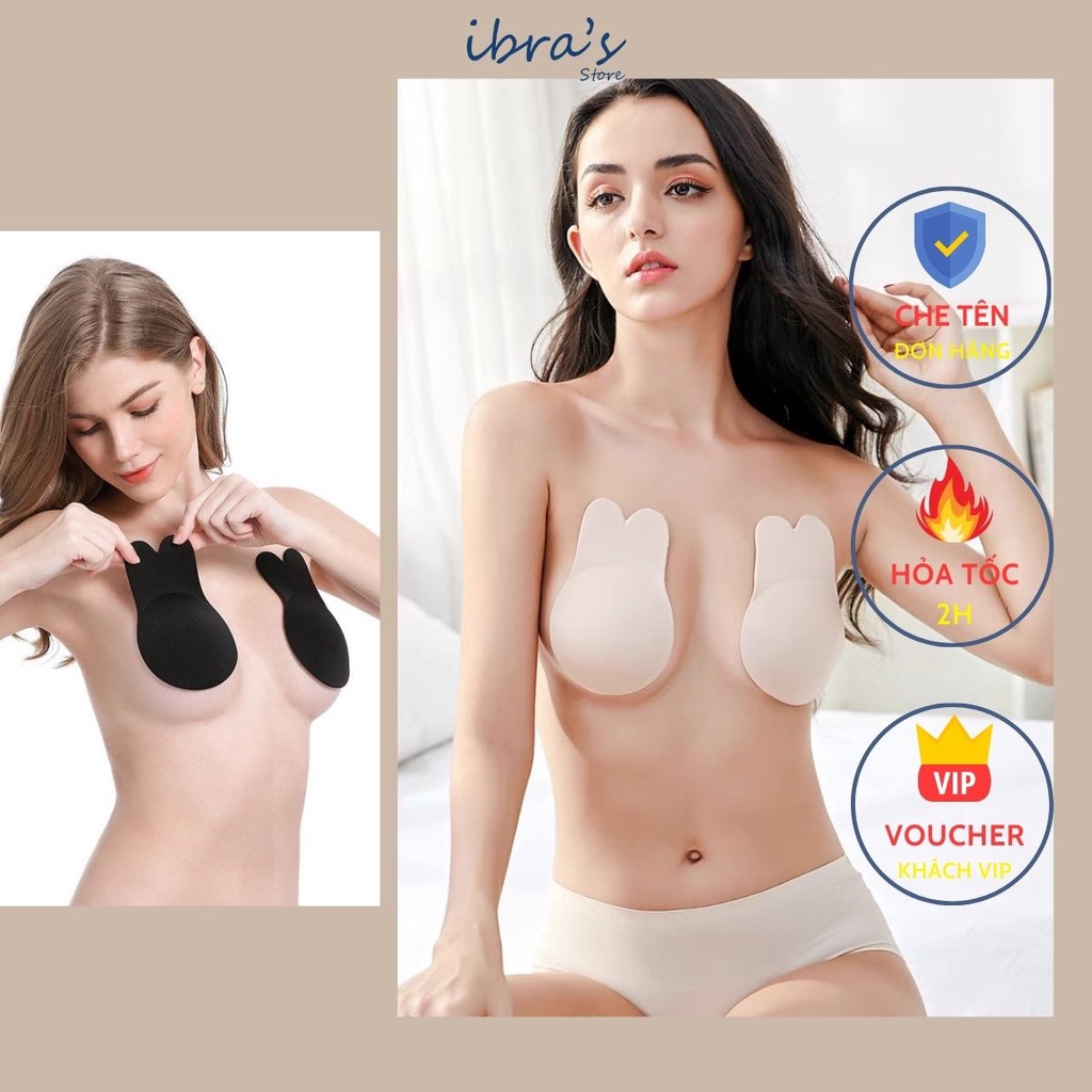 Miếng Dán Nâng Ngực iBRA's Chống Chảy Xệ Cao Cấp Miếng dán Ti Tàng Hình tai thỏ hỗ trợ dính không tụt PK001