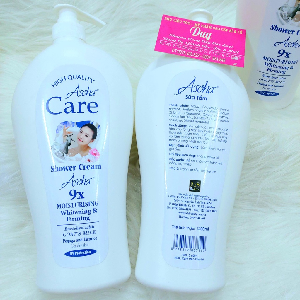 Sữa Tắm Con Dê - Nước Hoa  ASOHA  9x 1200ml - Cho Làn Da Mịn Màng Và Trắng Sáng