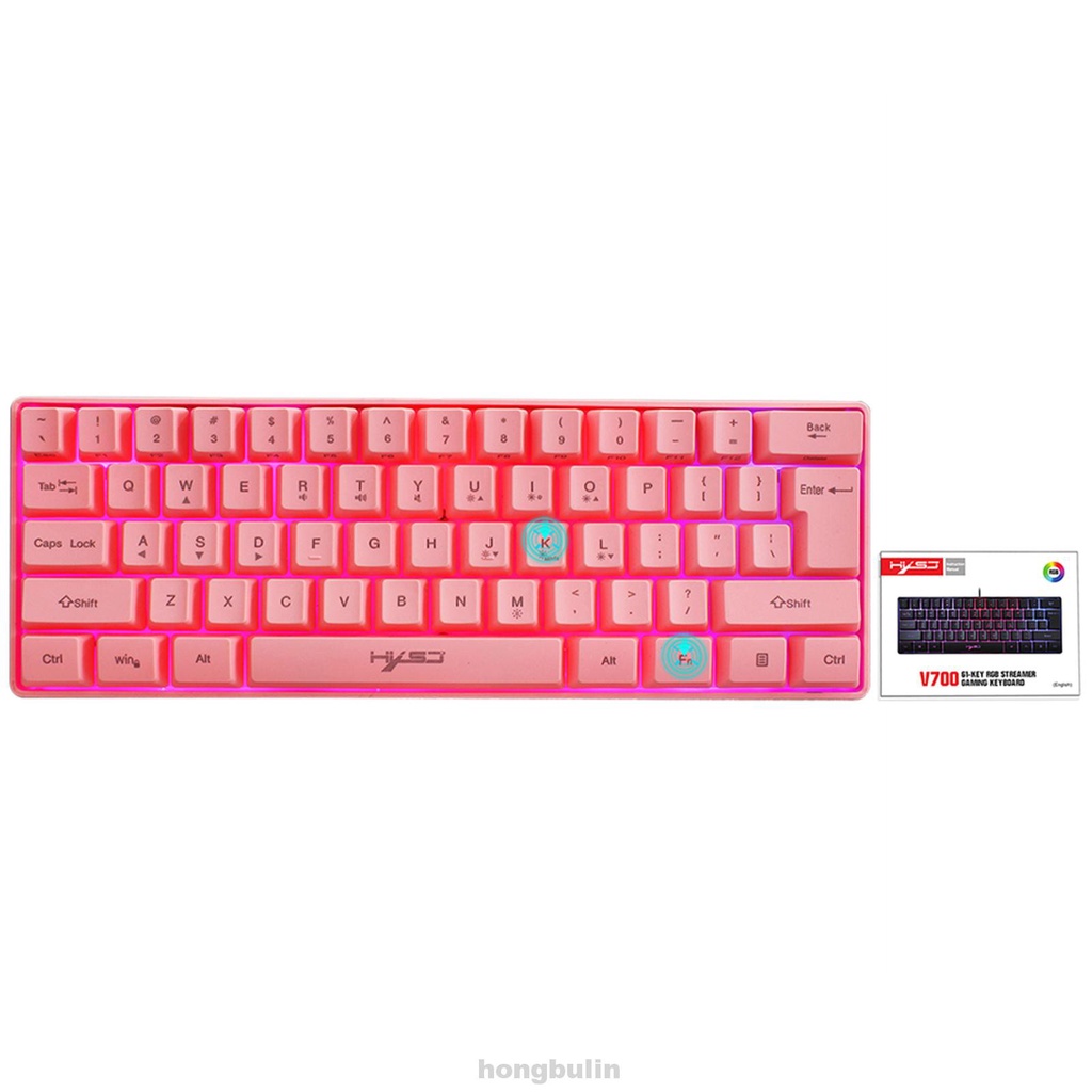 Multicolor Mini Ergonomic Plug And Play USB Wired Computer Peripherals RGB Backlit Gaming Keyboard