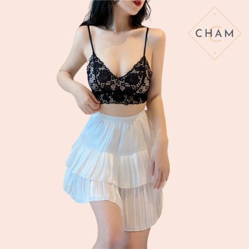 Áo bra 2 dây ren 2 lớp sexy dáng croptop mặc đi chơi pha 2 màu