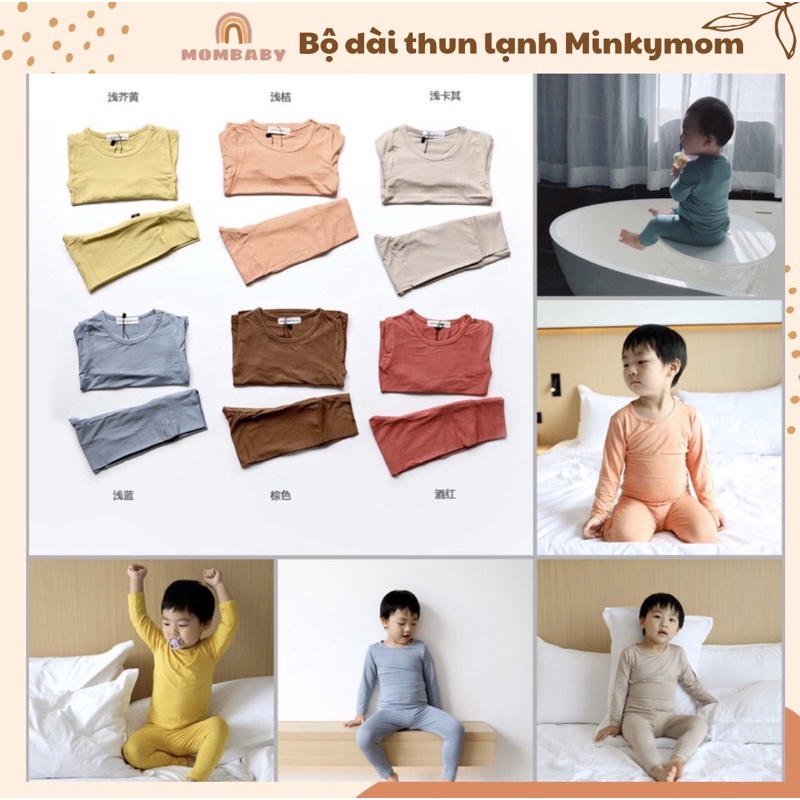 [Minkymom QC] BỘ DÀI MINKYMOM THUN LẠNH PETTIT CẠP CAO MẶC ĐIỀU HOÀ CHO BÉ (có sẵn)