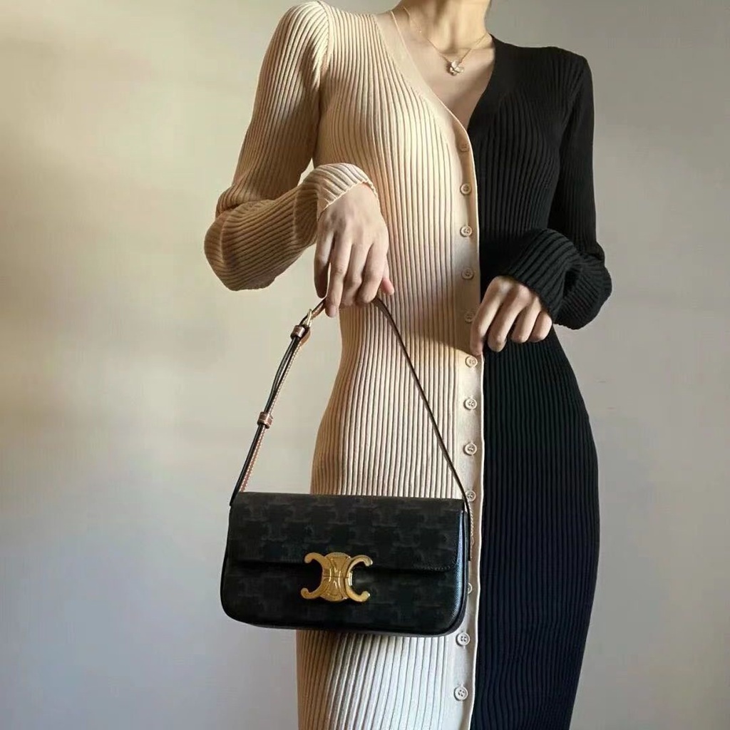 Túi Xách Đeo Vai / Kẹp Nách Phối Dây Xích Họa Tiết Kim Cương Phong Cách Chanel Sang Trọng Dành Cho Nữ