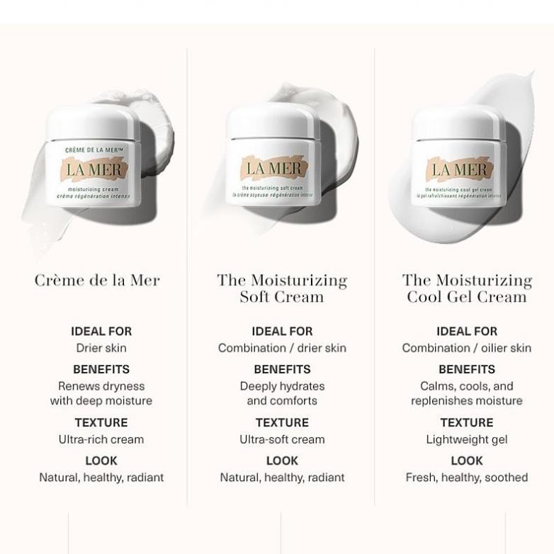 Kem dưỡng La Mer Moisturizing Soft Cream - Moisturizing Gel Cream - Creme De Lamer Mini 3.5ml và 7ml