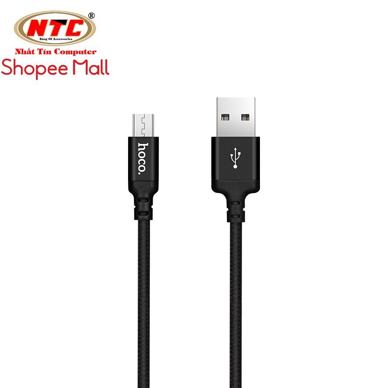 Cáp sạc dây dù Hoco X14 dài 2M cổng microUSB(Hỗ trợ sạc nhanh) -Phân phối chính thức