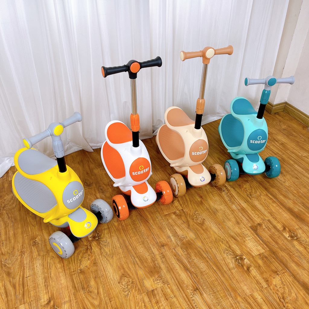 Xe trượt scooter xuất Mỹ bánh phát sáng 3 in 1 KIẾN BABY STORE