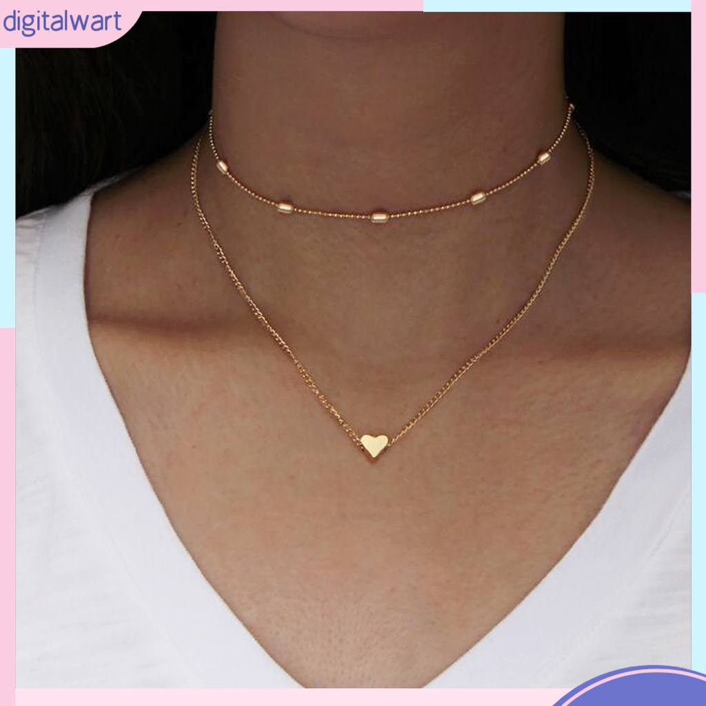 Dây chuyền 2 dây họa tiết trái tim xinh xắn cho nữ