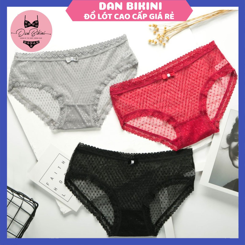 Quần Lót Ren Nữ Sexy xuyên thấu gợi cảm viền tim cao cấp mềm mại mã 2805