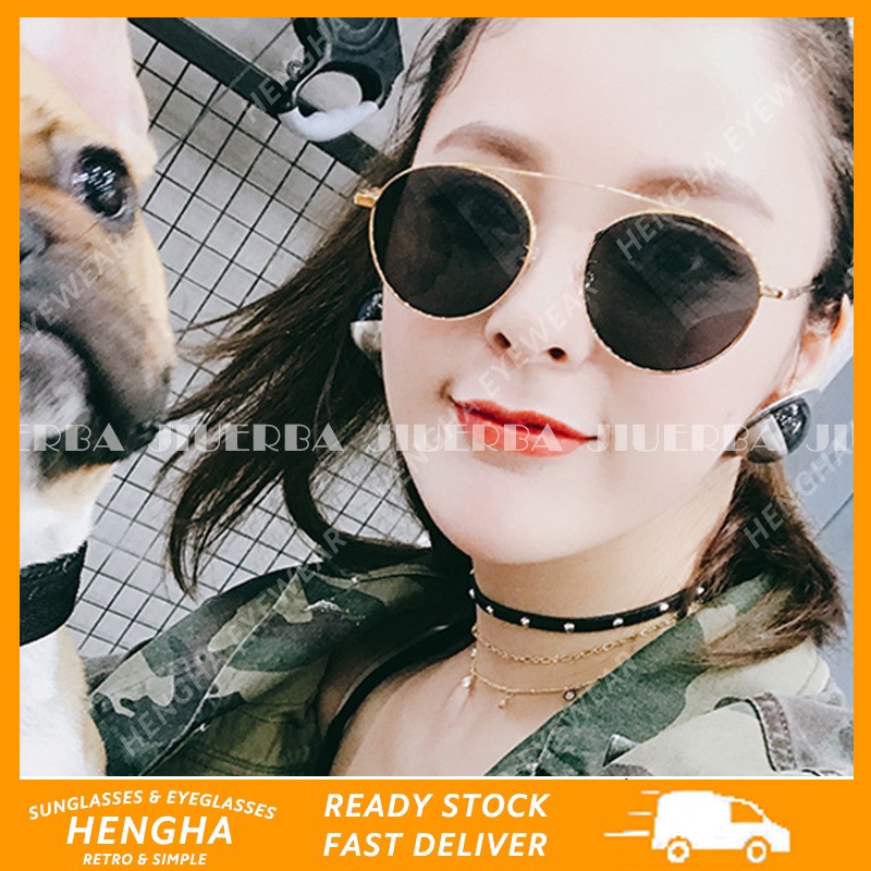 ✨READY STOCK✨Retro Cool Oval Metal Frame Small Sunglasses Women/Men UV400