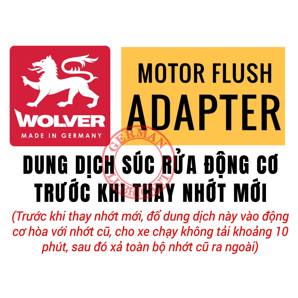 [Mã LIFEAUMAY giảm 10% tối đa 30k đơn 150k] Phụ gia súc rửa động cơ xe máy Wolver MOTOR FLUSH ADAPTER