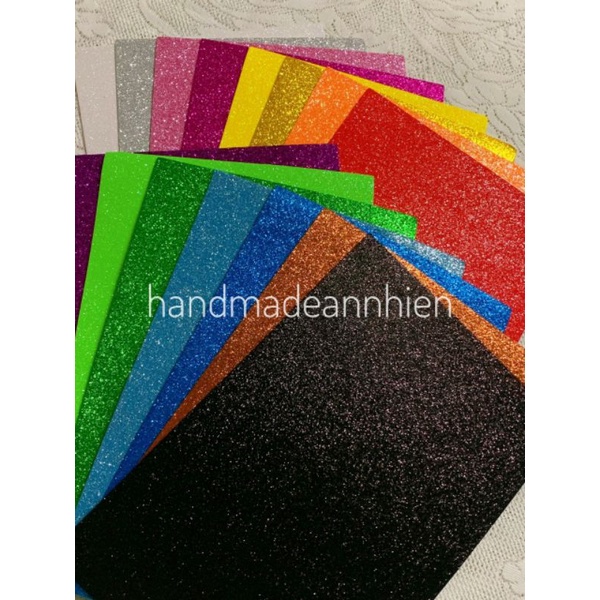 10 tờ giấy xốp kim tuyến khổ A4 hoặc 20x30cm _ EVA _ BITIS _ FOAM _ nguyên liệu làm hoa