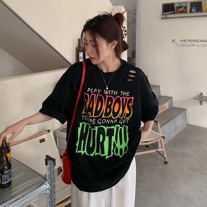 Áo Thun Nữ Ngắn Tay Cổ Tròn Thời Trang Hàn