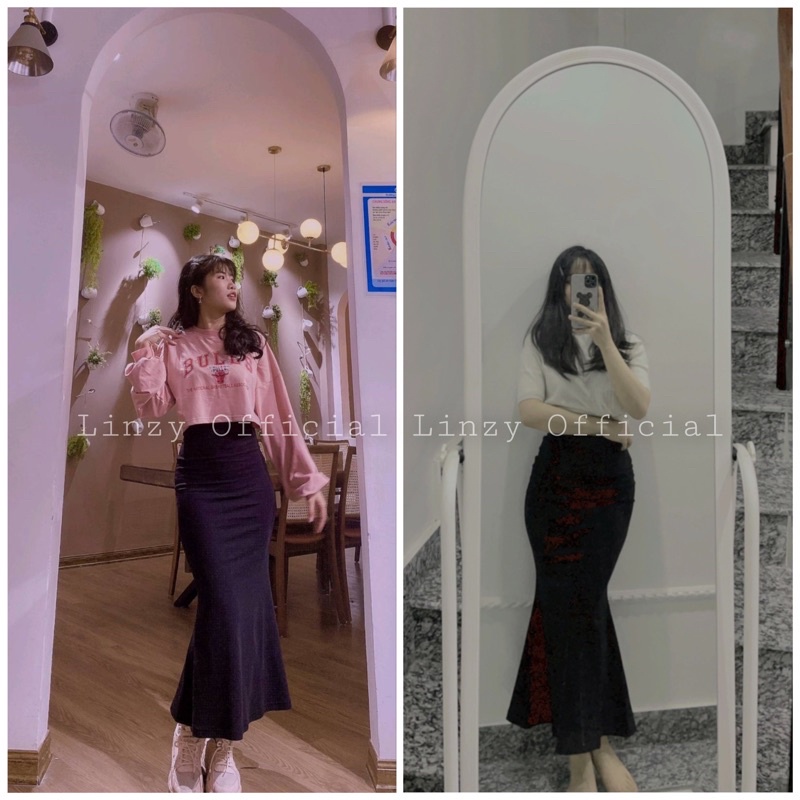 Chân Váy Đuôi Cá Dáng Dài Gemi Lưng Cao Phong Cách Ulzzang Lên From Xinh