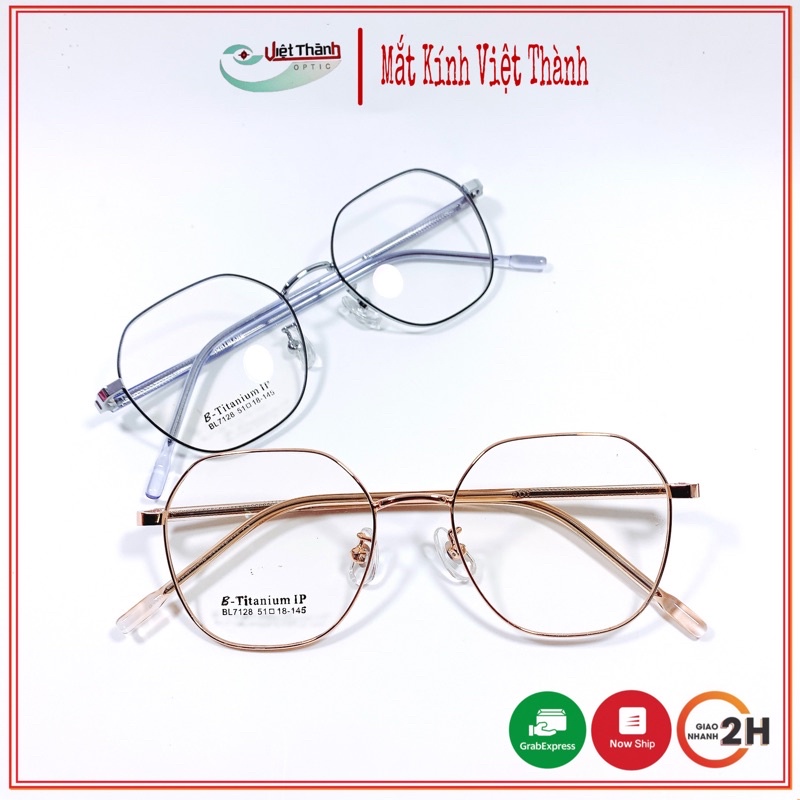 Gọng Kính Cận Kim Loại Hình Lục Giác Mảnh Nhẹ Thời Trang Học Sinh Sinh Viên NHẬN LẮP KÍNH ĐỘ MẮT CẬN THEO YÊU CẦU