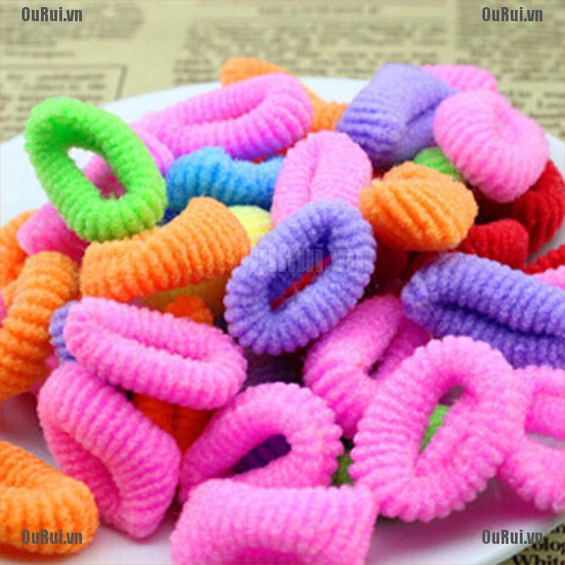 Set 90 Dây Cột Tóc Co Giãn Xinh Xắn Cho Bé Gái