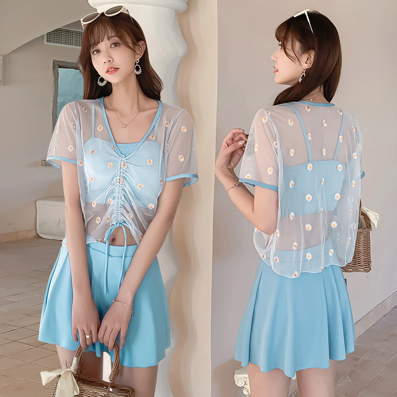 2021 new three-piece swimsuit blouse sunscreen cover meat slimming beach vacation ladies swimwear hot spring swimwear | BigBuy360 - bigbuy360.vn