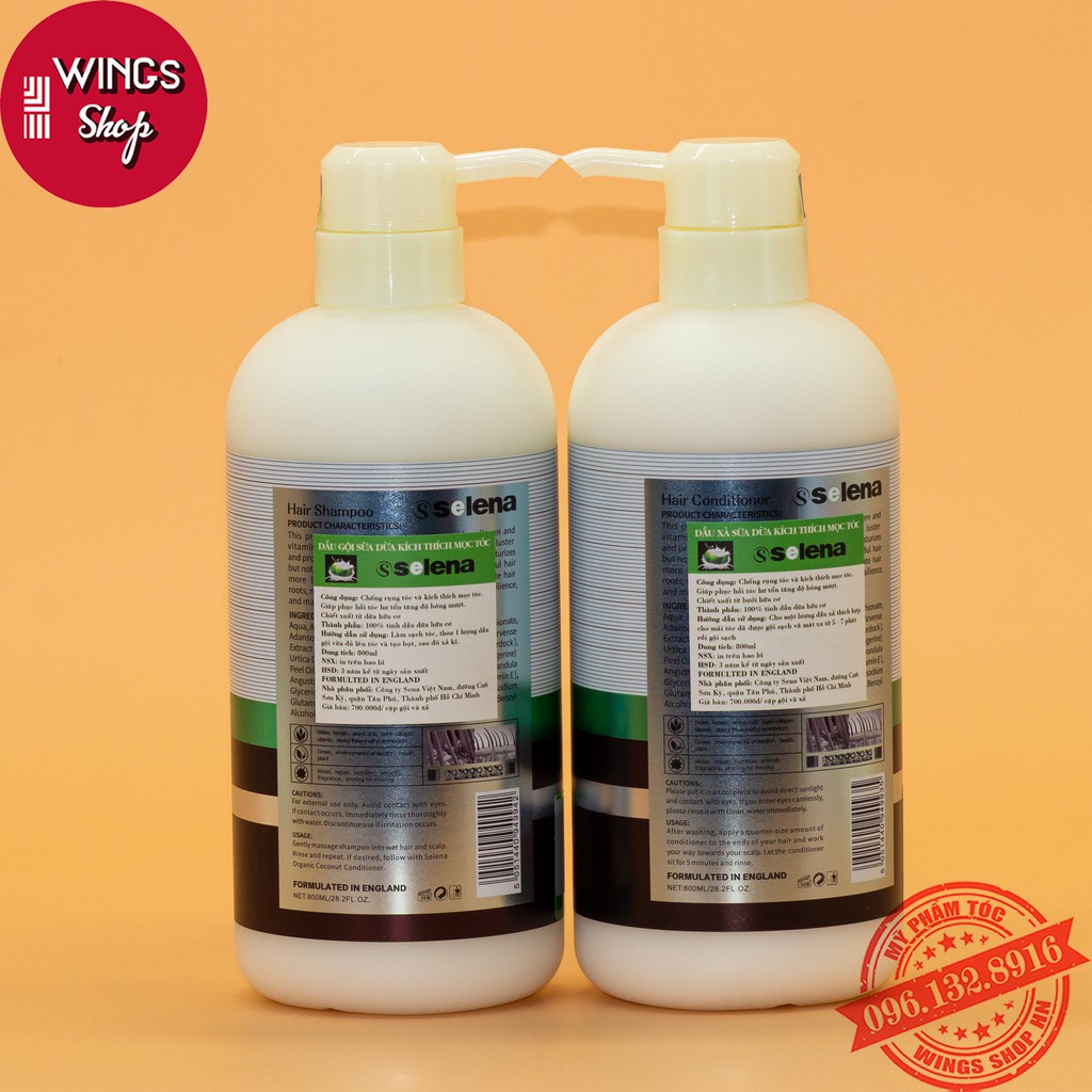 🛑FreeShip🛑Cặp Dầu Gội Xả Selena Coconut Hương Sữa Dừa 800ML | Giảm Rụng Tóc, Hỗ Trợ Mọc Tóc | Hàng Chính Hãng | BigBuy360 - bigbuy360.vn
