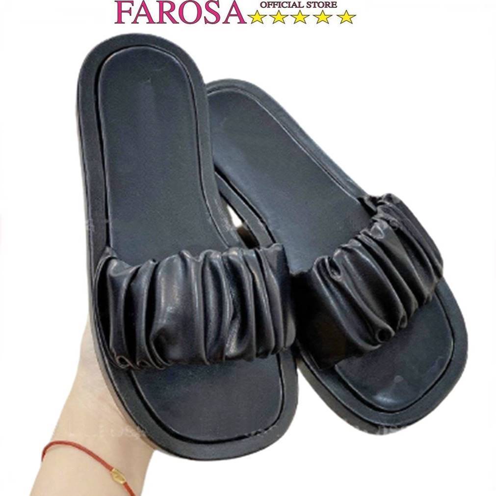 Dép lê đế bánh mỳ nữ FAROSA quai bản ngang dúm cực hót