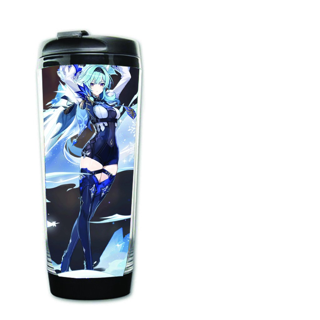 Bình nhựa đựng nước in hình nhân vật GENSHIN IMPACT ver CHIÊU THỨC game anime chibi tiện lợi xinh xắn