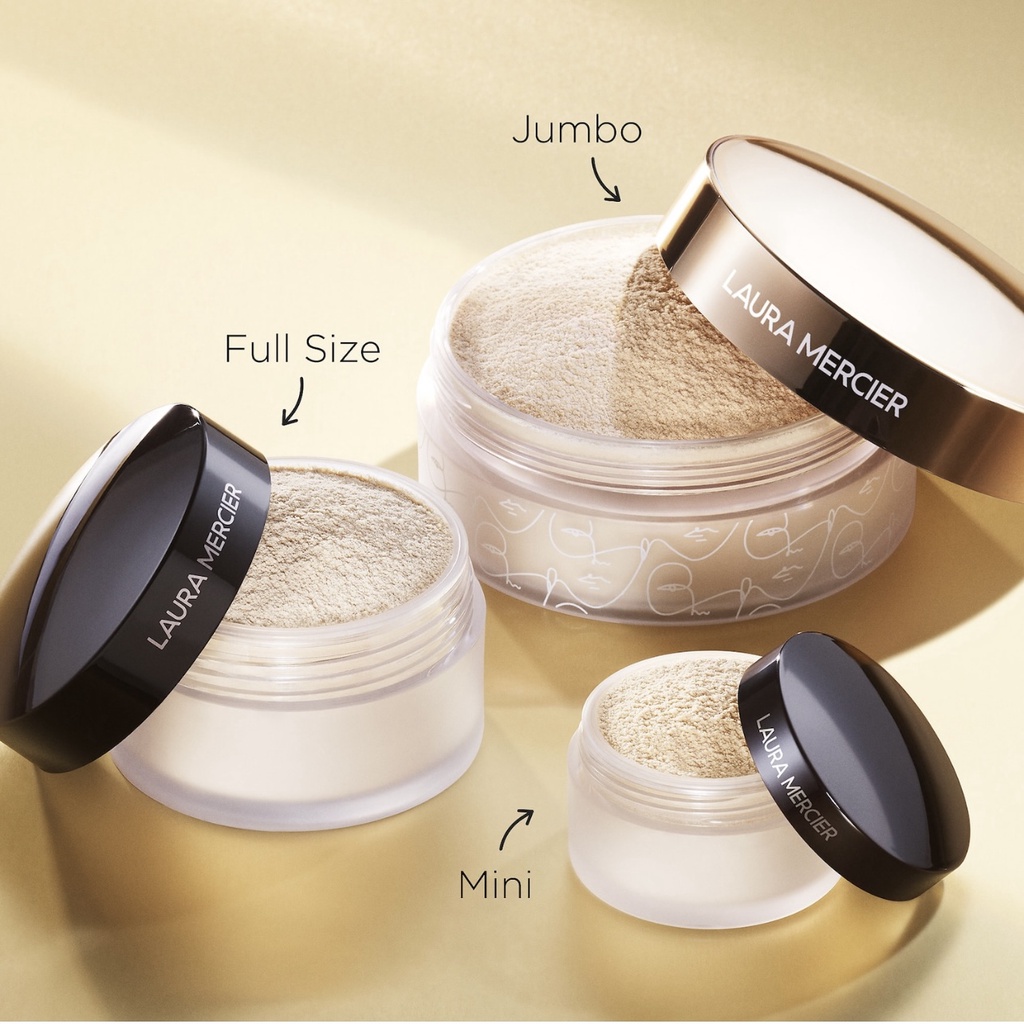 [ĐỦ BILL] Phấn Phủ Không Màu Laura Mercier Translucent Loose Setting Powder không màu, kiềm dầu không có bông mút đi kèm