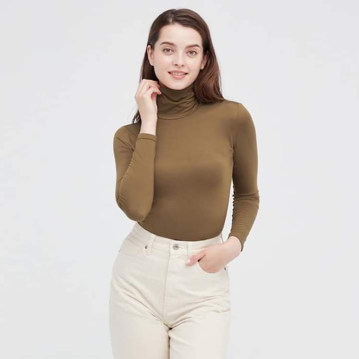 Áo giữ nhiệt, Áo giữ nhiệt Uniqlo nữ cổ lọ cổ tròn