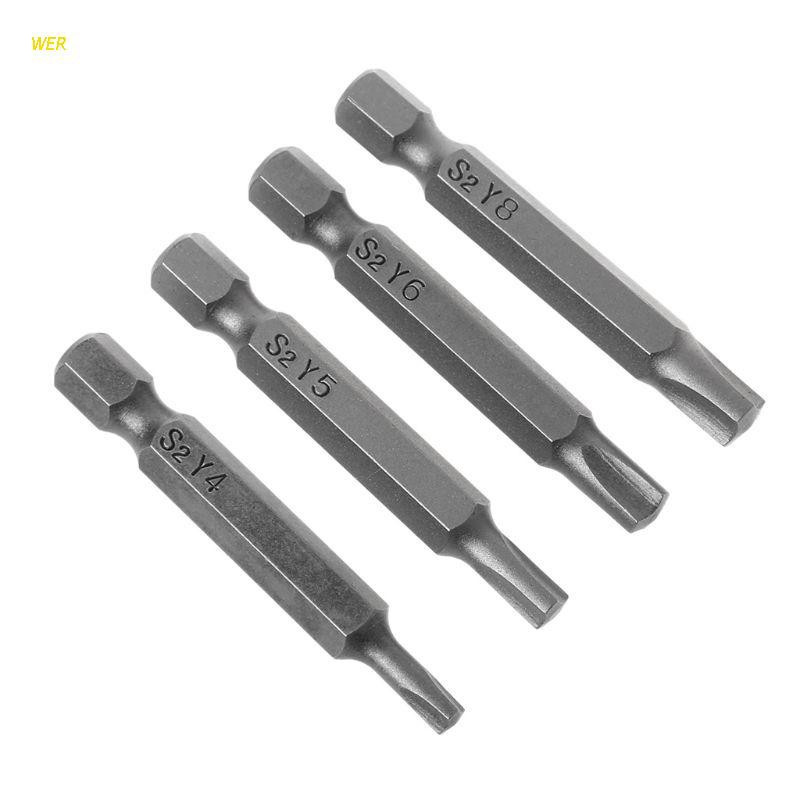 Bộ 4 Đầu Tua Vít Hình Chữ Y / Tam Giác / Lục Giác / Chữ Y4 Y5 Y6 Y8