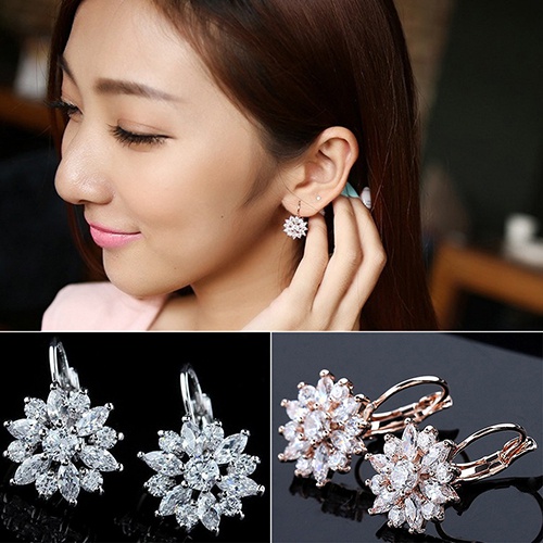 Đôi Bông Tai Mặt Đá Zircon Sang Trọng