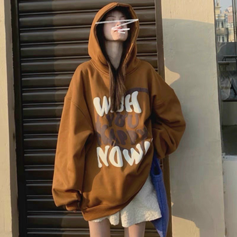 Áo Hoodies Nữ Wish Now Chui Đầu Chất Nỉ Mềm Nón 2 Lớp Chùm Đầu Form Rộng Che Nắng Tốt Mặc Thoải Mái NEW UNISEX