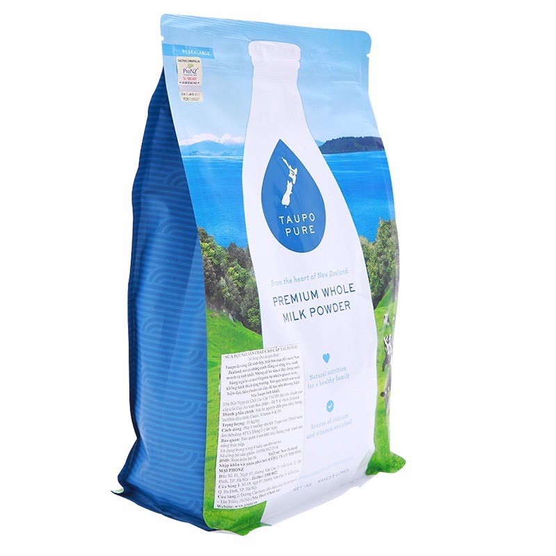 Sữa tươi dạng bột Taupo pure của Newzeland gói 1kg Date 11/2021