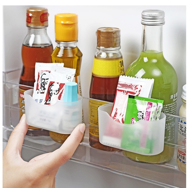 2 cái / gói Túi đựng nước sốt nhà bếp, Giá đựng mù tạt Tủ lạnh Túi gia vị, Hộp bảo quản Túi đựng nước sốt giấm nhỏ, Giá đựng đồ nhỏ Bảo quản nhà bếp