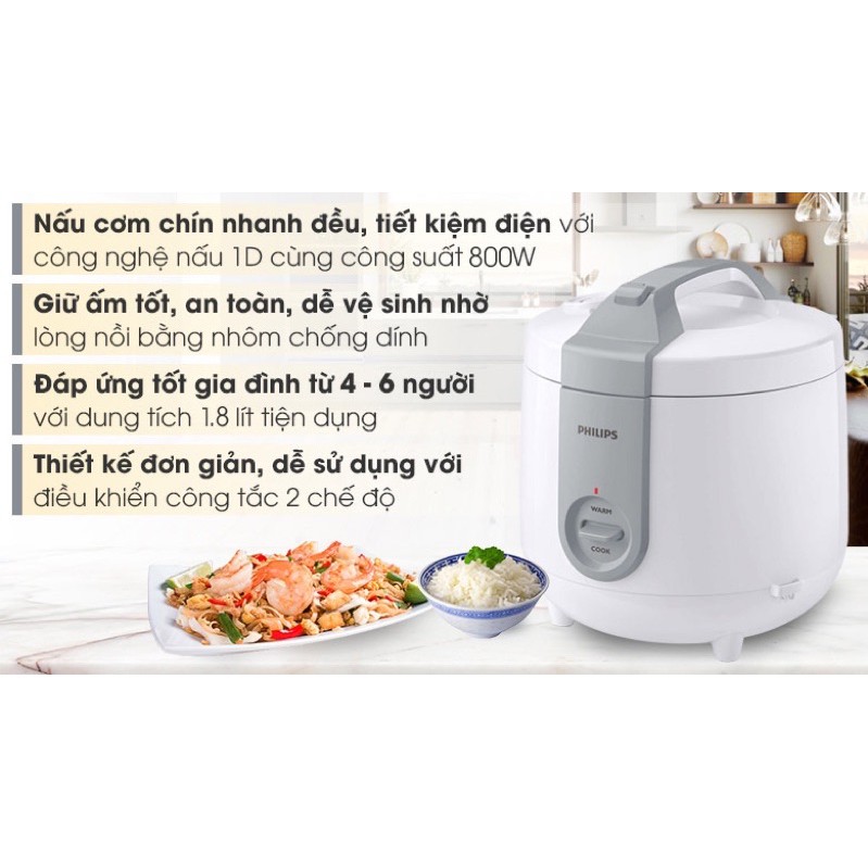 NỒI CƠM ĐIỆN PHILIPS 1,8L HD3115