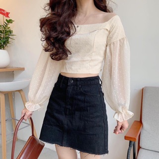 Áo voan bi bẹt vai