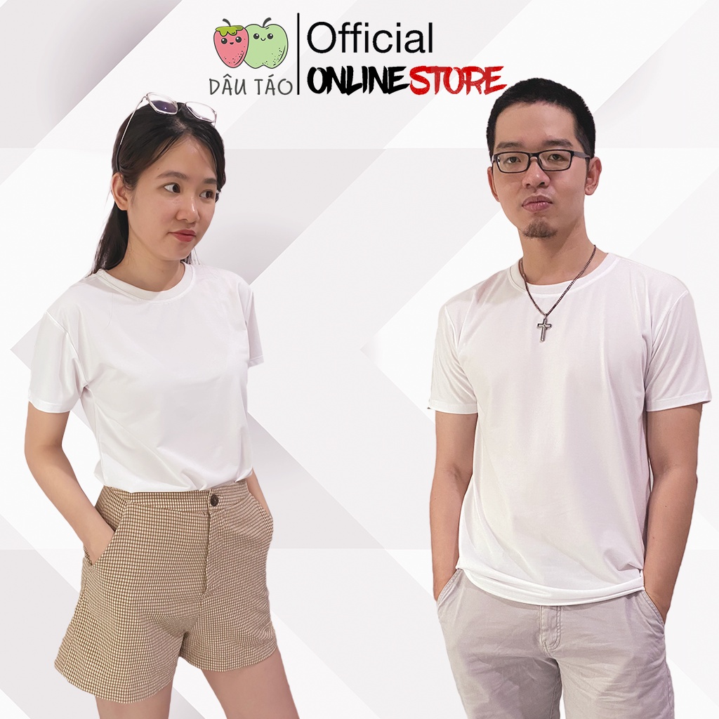 Áo thun trắng nam nữ form suông cotton co dãn 4 chiều, áo phông nữ in chuyển nhiệt, PET, local brand Basic Tee Unisex