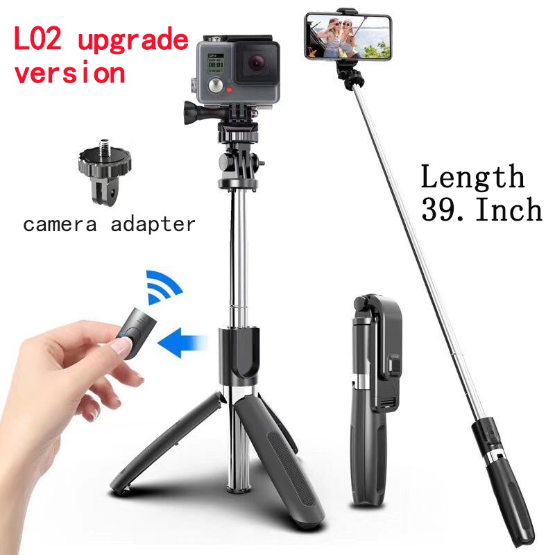 Gậy selfie kiêm giá đỡ cho điện thoại Android/ IOS có điều khiển từ xa kết nối Bluetooth 3 trong 1 linh hoạt 360 độ | BigBuy360 - bigbuy360.vn